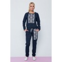 SWEAT SUIT DARK BLUE WITH WHITE ORNAMENT