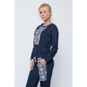 SWEAT SUIT DARK BLUE WITH WHITE ORNAMENT