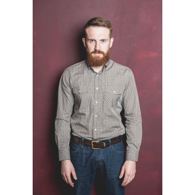 CHECKED SHIRT IN BROWN & WHITE