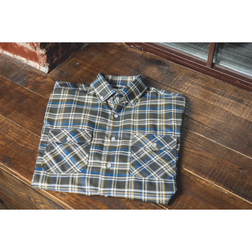 CHECKED SHIRT KHAKI-COLORED