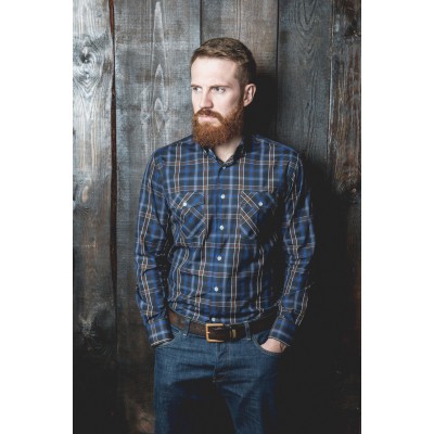 CHECKED SHIRT IN BROWN & BLUE