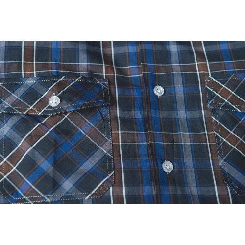 CHECKED SHIRT IN BROWN & BLUE