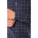 DARK BLUE CHECKED SHIRT IN RED & WHITE