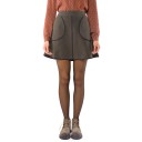 SKIRT "TRAPEZE" KHAKI-COLORED