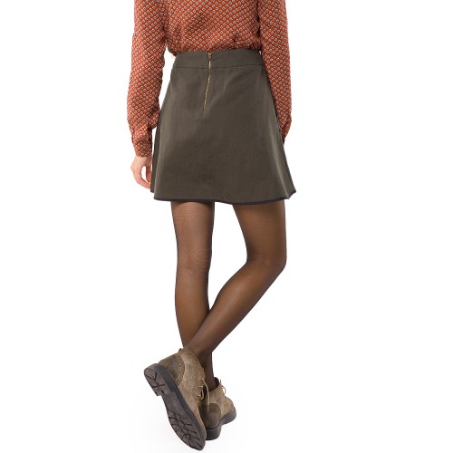 SKIRT "TRAPEZE" KHAKI-COLORED