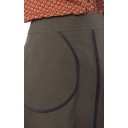 SKIRT "TRAPEZE" KHAKI-COLORED