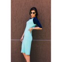 CASUAL SPORTY DRESS TURQUOISE & BLUE    