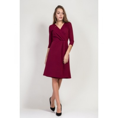 DRESS "BESSA" BURGUNDY