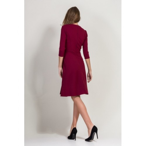 DRESS "BESSA" BURGUNDY