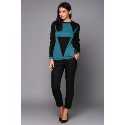 JUMPER BLACK & TURQUOISE  