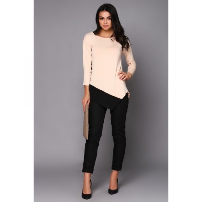 JUMPER BEIGE WITH BLACK GUSSETS 